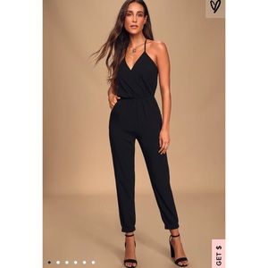 Lulus Black Halter Jumpsuit